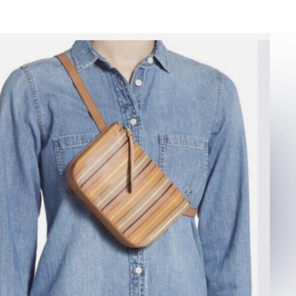MADEWELL BELT BAG / CLUTCH  'THE RAINBOW STRIPE' EUC